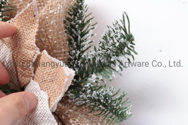 New Design High Quality Christmas PE White Wreath for Holiday Wedding Party Decoration Supplies Hook Ornament Craft Gifts