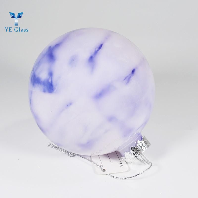 Customized Purple Marble Veins Glass Balls for Festival Decoration