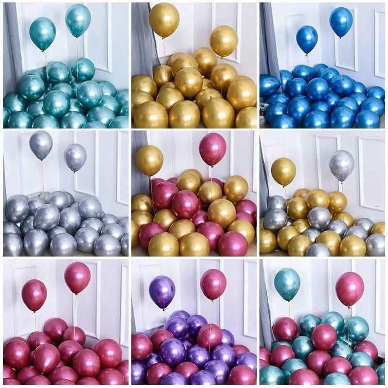 Wholesale Decoration Stuffing Latex Balloon Chrome Party Balloon Metallic Balloon