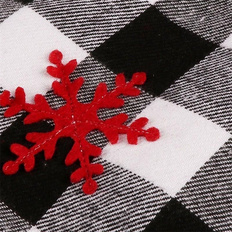 Black and White Plaid Christmas Tree Skirt Christmas Supplies Tree Bottom Ornaments Border Christmas Tree Decorations