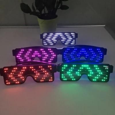 LED Light Love EL Glasses Shake Square Flash Booster Holiday Gift Party Supply Glasses