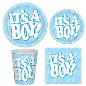 Nice Party Baby Shower Set It Is a Boy It Is a Girl Paper Tableware