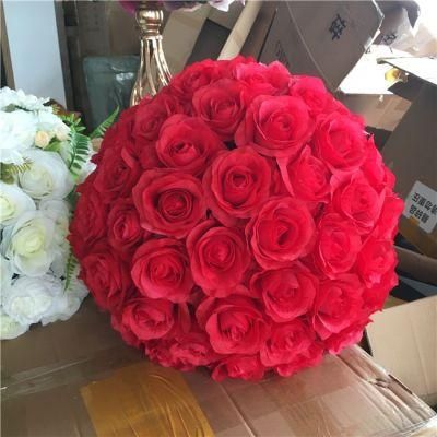 Cheap Wedding Table Decoration Artificial Centerpiece Red Flower Ball Stage Decoration