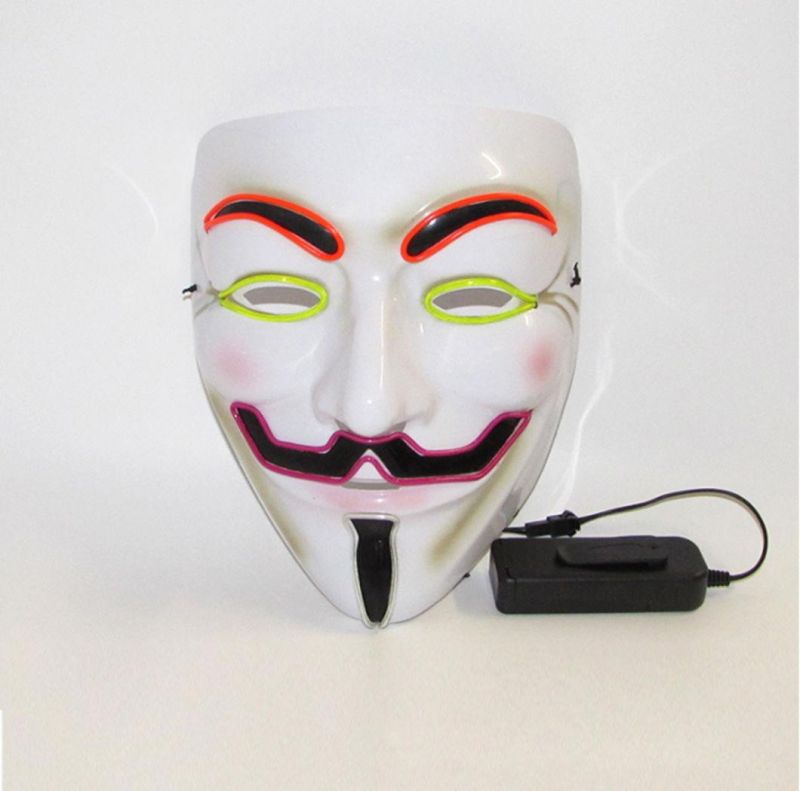 Four Colors V for Vendetta Halloween Rave Mask