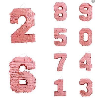 Rose Gold Foil Number 0-9 Pinata Kids Birthday Party Supplies Wedding Decoration Custom Mexican Cheap Wholesale