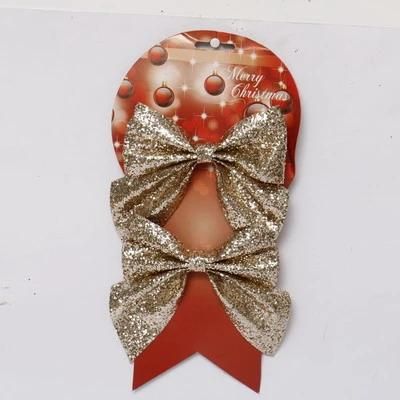 Max Size 32*38cm Gold Painting Bowknot for Chrismtas Tree Top Deco