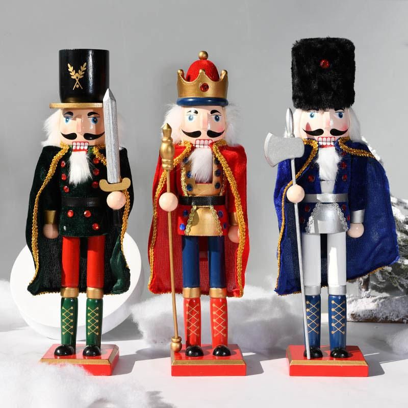 Christmas Nutcracker Figures, 15 Inch Wooden Nutcracker King with Scepter Ornaments