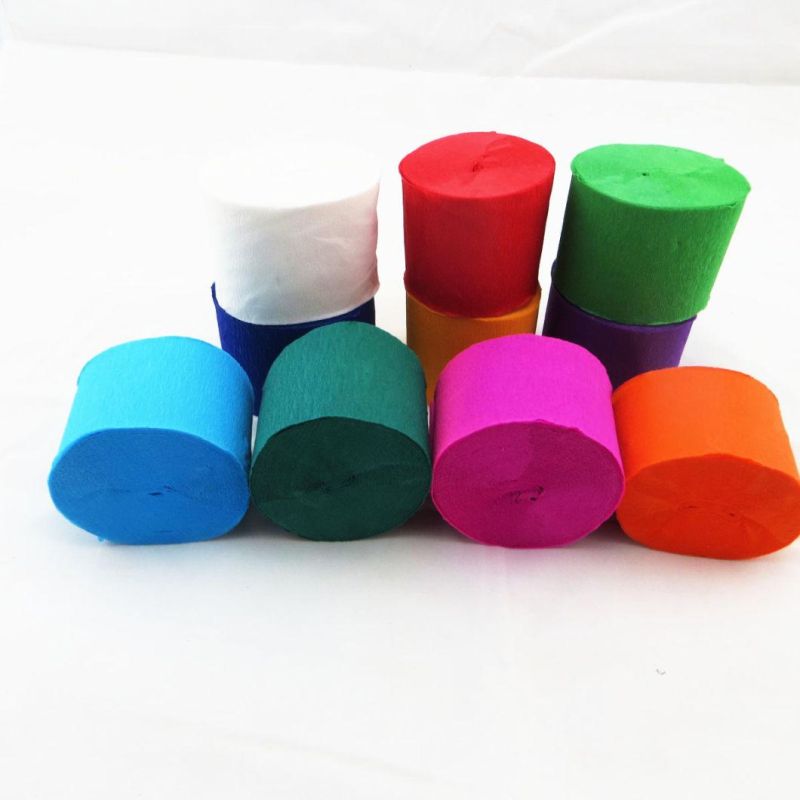 Wholesale Colorful Wrinkled Crepe Paper Streamers for Party Decoration