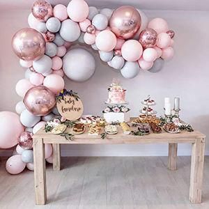 Rose Gold Confetti Balloon Arch Garland Pink Rose Red Latex Balloons