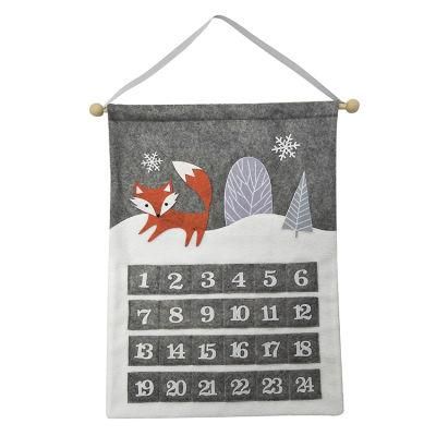 Hanging Printed Advent Calendar Christmas Felt Custom Wall Calendar