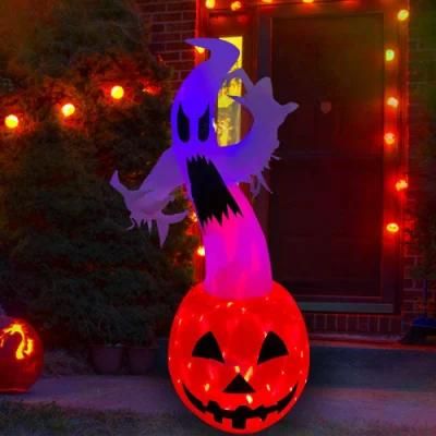 6FT Halloween Holiday Decor Inflatable Ghost in Pumpkin with Color Change Light