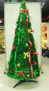 Christmas Tinsel Tree for Green with Ribbon