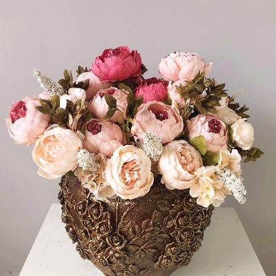 Amazon Vintage Artificial Real Toch Peony Silk Flowers Bouquet Home Wedding Decoration
