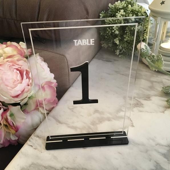 2021 Custom Place Card Mirror Clear Wedding Standing Acrylic Wedding Table Number