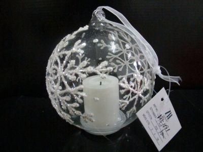 Christmas Glass Ball with LED Candle Inside