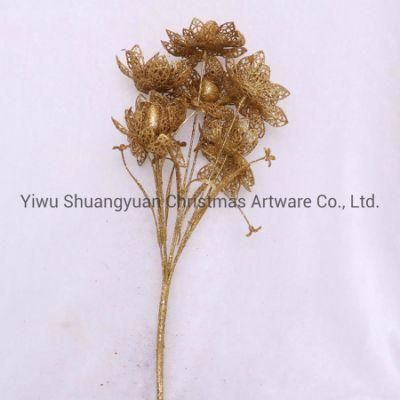 Gold Artificial Plastic Leaves Tree Decoration