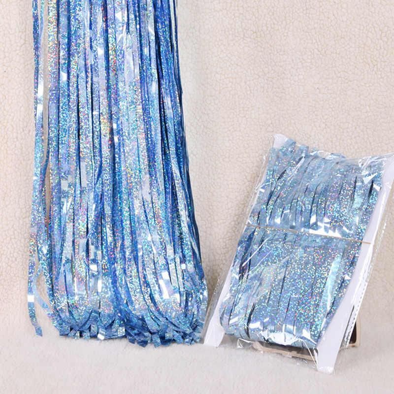 1*2m Party Decoration Pet Backdrop Tinsel Metallic Fringe Foil Curtain