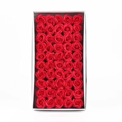 25 Colors 6cm Soap Roses Flowers 50 PCS Artificial Soap Flower Heads Box