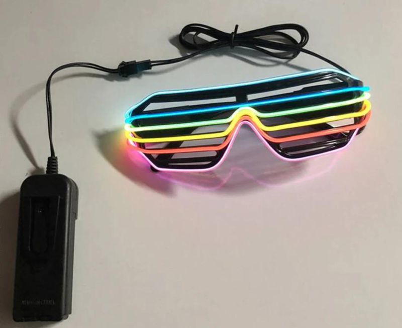 Six-Color Shutter LED Glasses EL Cold-Light Glasses