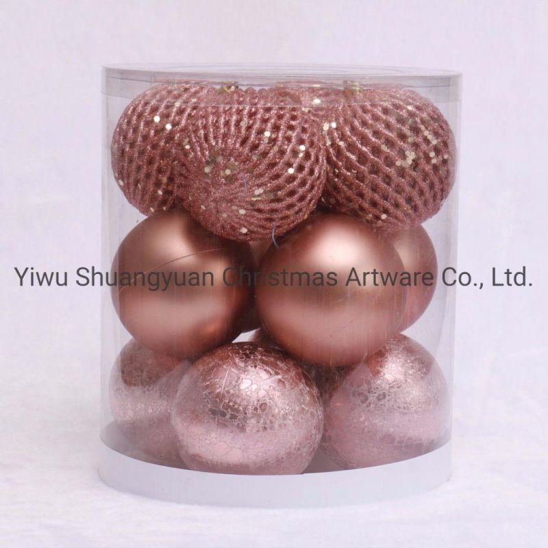 2020 Assorted Rose Gold Plastic Christmas Ball Christmas Tree Balls
