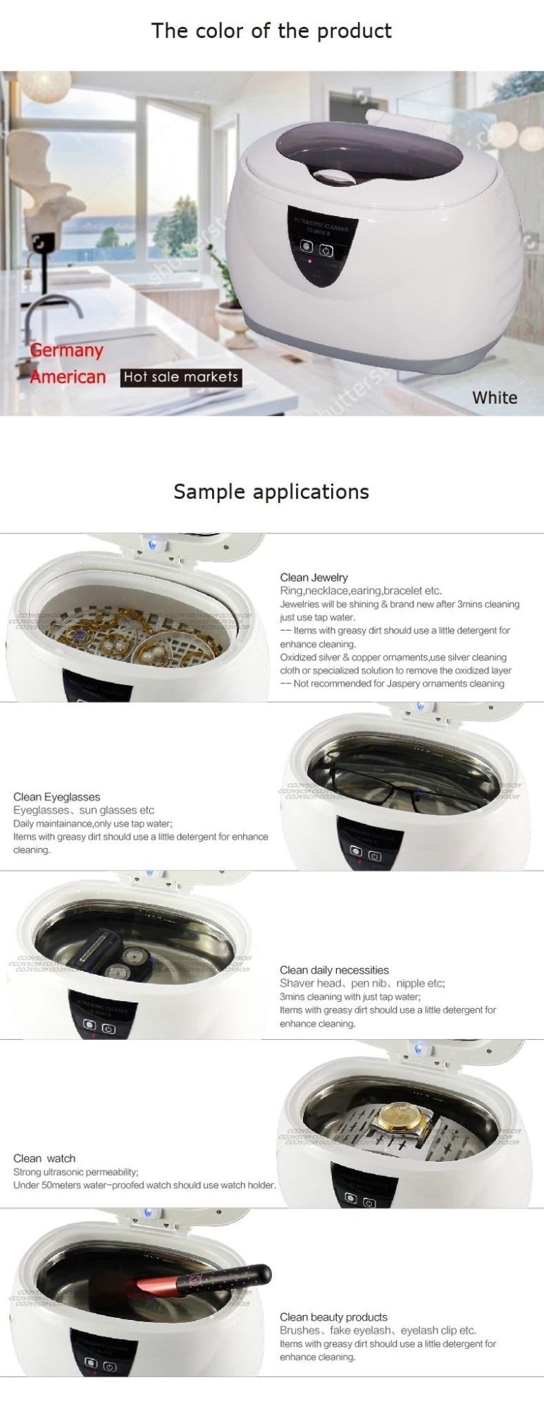 Best Sell Ultrasonic Cleaner for Jewelry/Eye Glasses/Watch/Dental