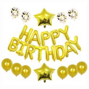 Gold Kids Adult Foil Balloon Letter Happy Birthday Party Balloon