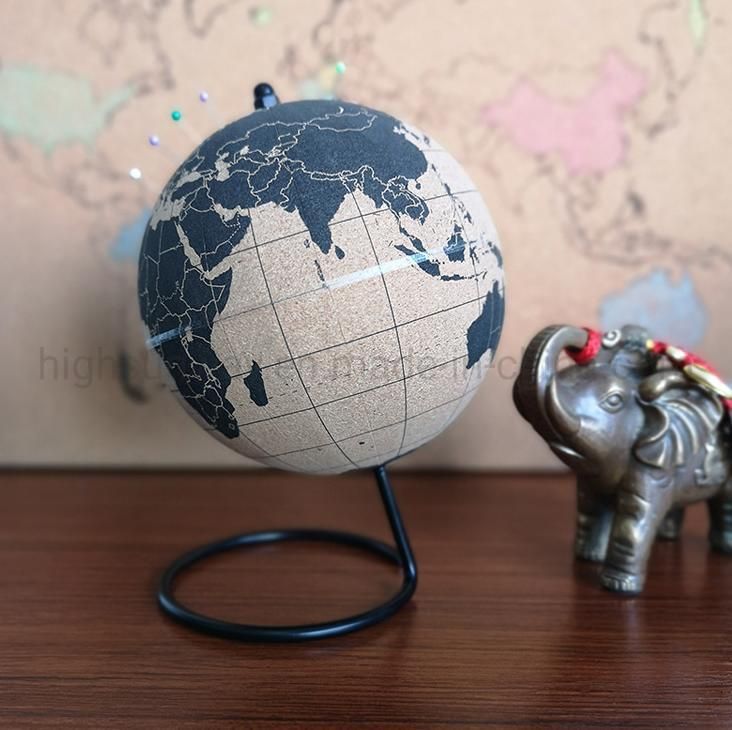 8 Inch Teaching Cork Globe with Push Pins Desktop Decoration Promotional Gift Office Decoration