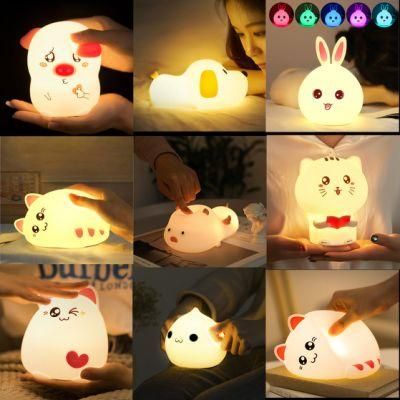 Silicone Lamp USB LED Night Light for Kids Bedside Lamp