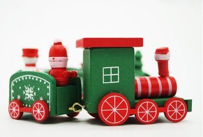 Kids Christmas Train Toys Gift Wood Cute Xmas Train