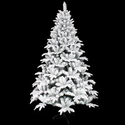 Yh20160 Classic Design White Snow Flocking Christmas Tree with Ornaments Home Decoration