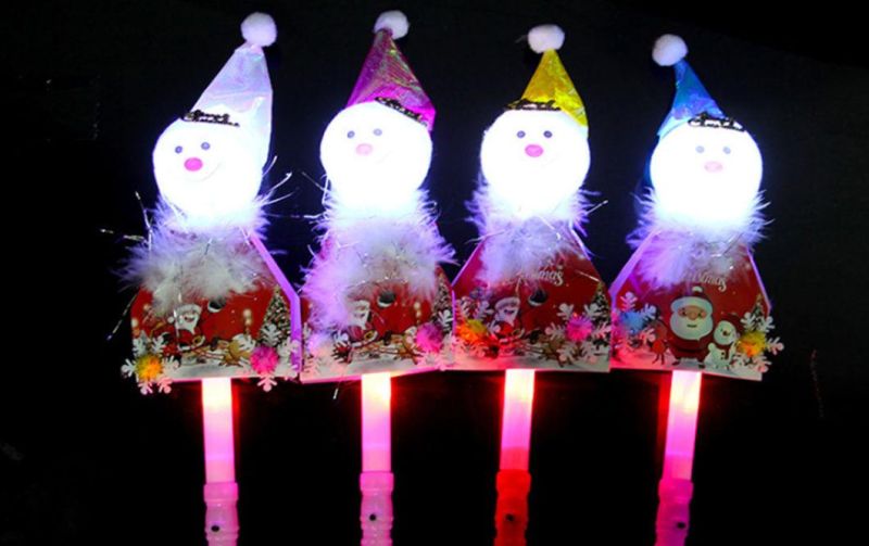 Snowman Santa Tree Flash LED Luminous Stick Kids Children Toy