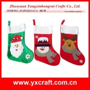 Christmas Decoration (ZY15Y223-1-2-3) Christmas Snow Stocking Wonderful Poly Cotton Fabric