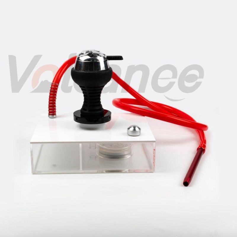 Manufacturer Wholesale Hookahs Set Glass Bong Black Box Acrylic Book Hookah with LED Light