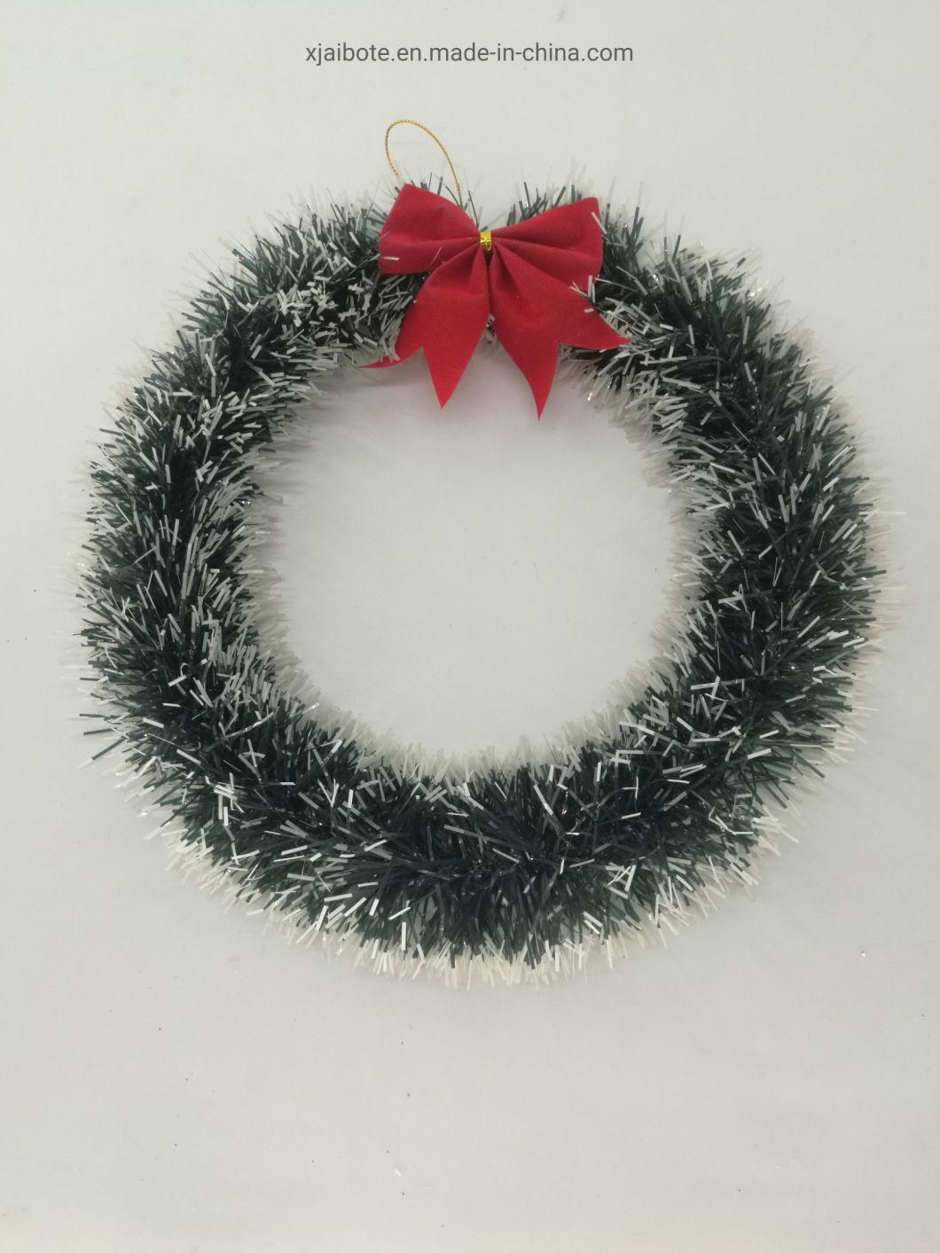 Christmas Wreath Artificial Flower Christmas Ornaments Pendant Garland Christmas Decorations for Home Navidad 2020 New Year Gift