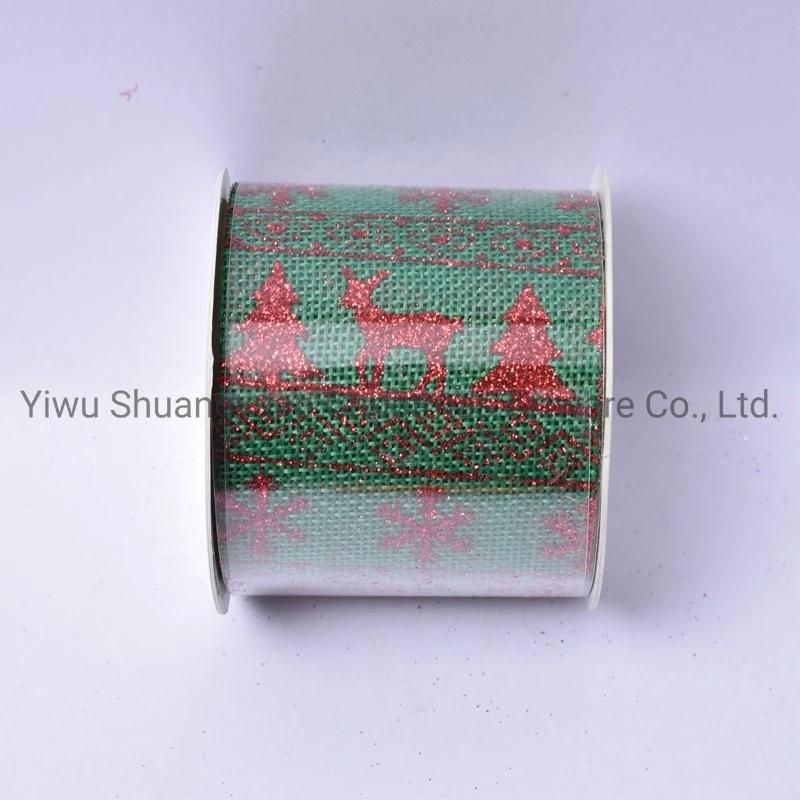 Christmas Ribbon Decor for Holiday Wedding Party Decoration Supplies Hook Ornament Craft Gifts