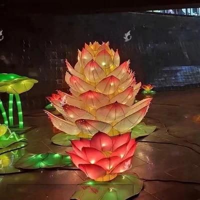 Outdoor LED Festival Giant Lighting Peony Flowers Chinese Lanterns with CE Certificate