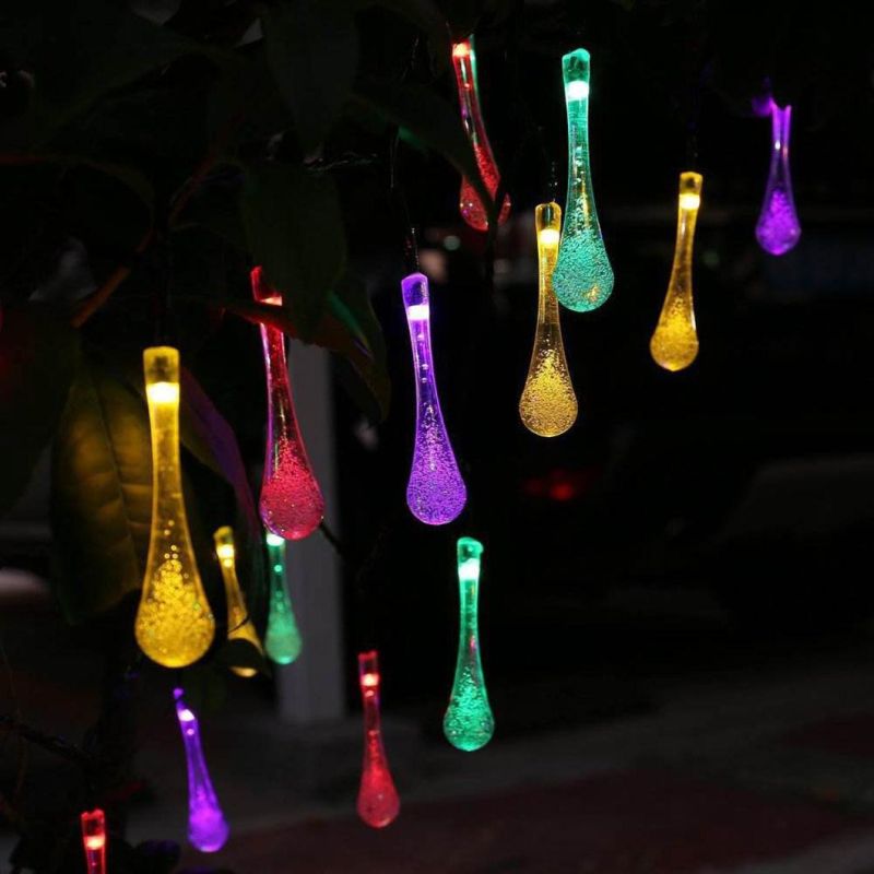 Drip Solar Strings Lights Water Droplets String Lights Outdoor Decoration