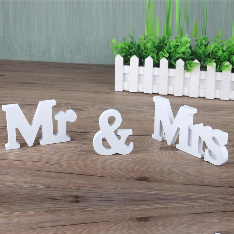 Mr& Mrs Signs Letters Wedding Supplies Wooden Alphabet Ornaments