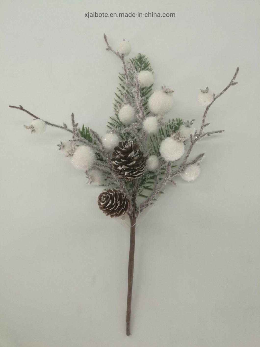 Hot Sell Artificial Christmas Flowers White Christmas Floral Picks