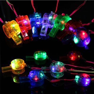 Luminous Whistle Colorful Lanyard LED Light up Fun Party Rave