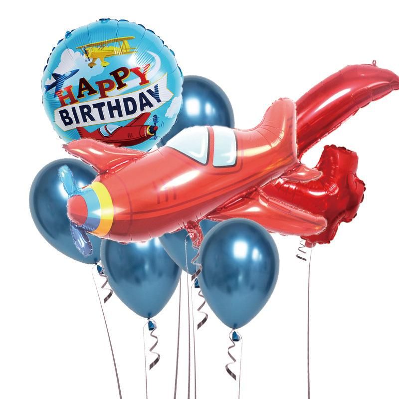 Happy Birthday Red Airplane Number Foil Balloon Wholesale Metallic Balloons