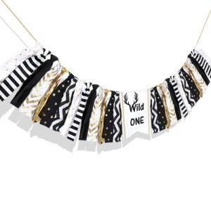 Baby 1st Birthday Dining Chair Banner Decorations Strip Wild One Garland