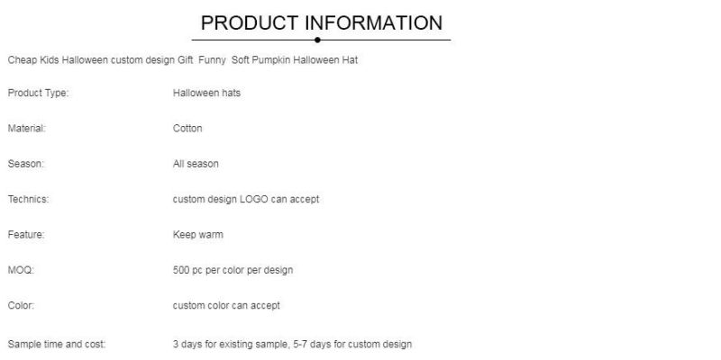 Cheap Kids Halloween Custom Design Gift Funny Soft Pumpkin Halloween Hat