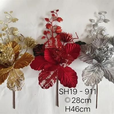 Pick Flower for Winter and Christmas Decoration Artificial Flower