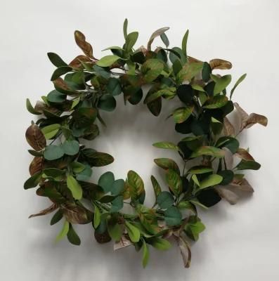 Spring Artificial Green Leaves with Flower Wreath