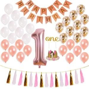 1 Year Old Baby Birthday Balloons Party Background Wall Decoration Balloons