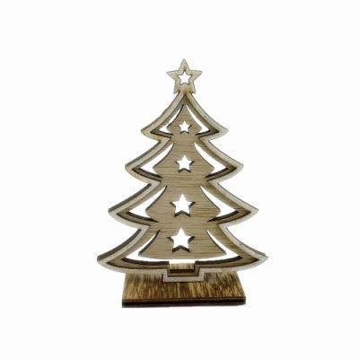 Hollowed-out Christmas Tree Shaped Wooden Decorations