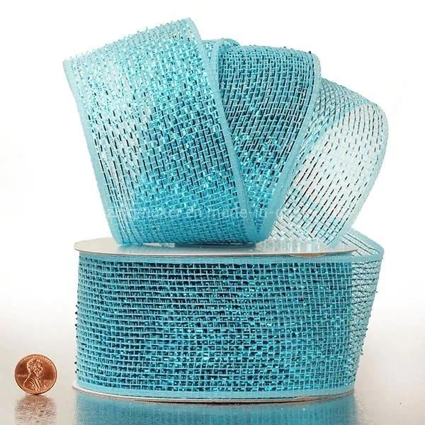 Half Solid Metallic 2.5′′ Wedding Deco Mesh Ribbons