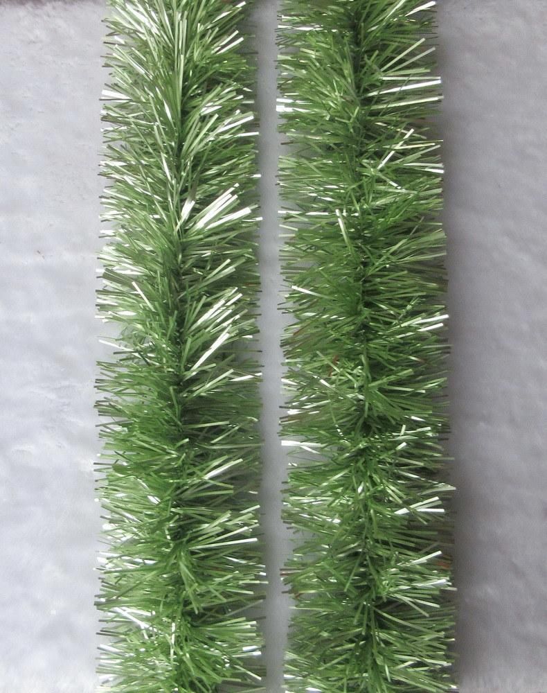 High Quality Shiny Looking Christmas Tree Decorative 9cm*2m*6plyroseo PET christmas tinsel