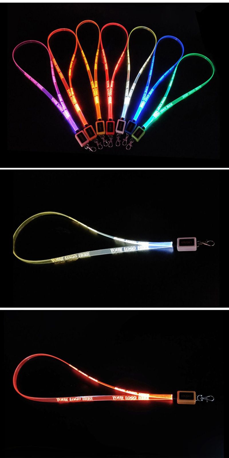 LED Working Papers Rope Hanging Cards, Flashing Chest Cards Lanyard
